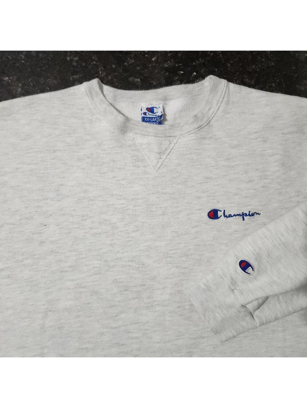 Vintage Champion Sweatshirt Crewneck Fleece Spell Out Womens XXL Gym Skate Punk